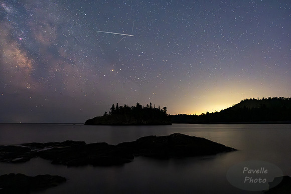 Milky Way and Meteor